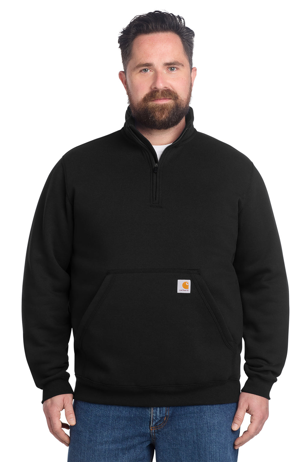 Carhartt Midweight 1/4-Zip Mock Neck Sweatshirt in Black - custom logo apparel by Buckeye Branding Co.