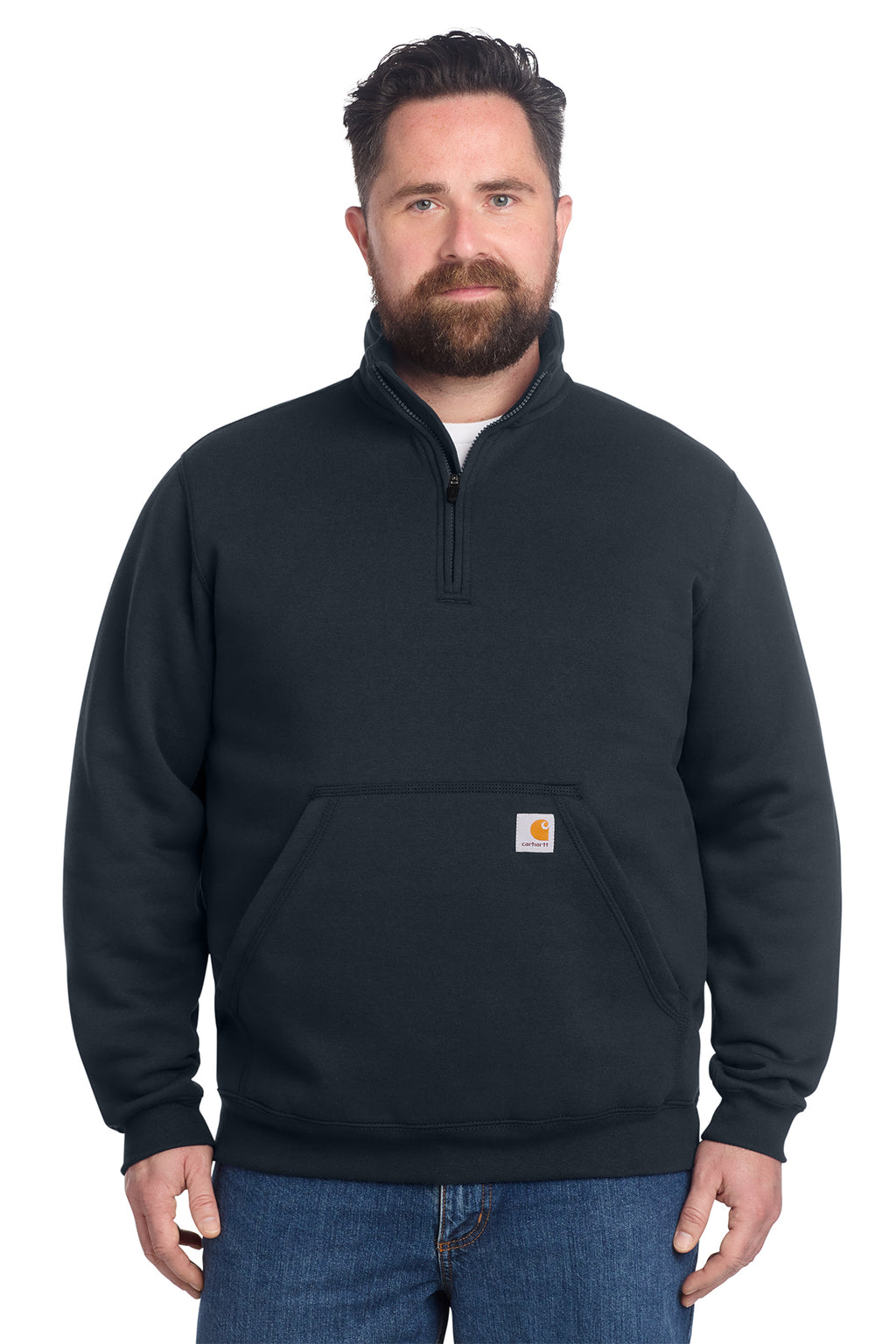 Carhartt Midweight 1/4-Zip Mock Neck Sweatshirt in New Navy - custom logo apparel by Buckeye Branding Co.