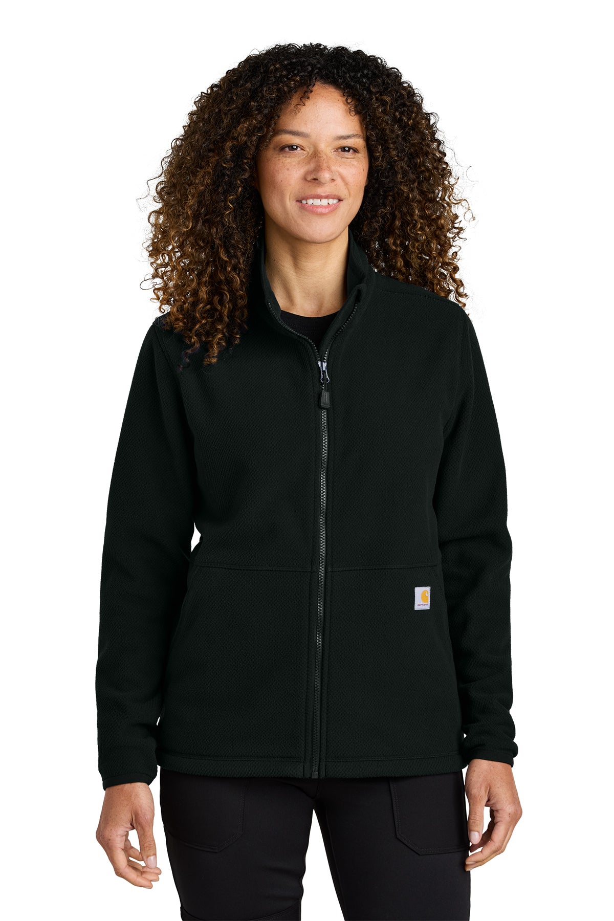 Carhartt Women's Textured Full-Zip Fleece Jacket in Black - custom logo apparel by Buckeye Branding Co.