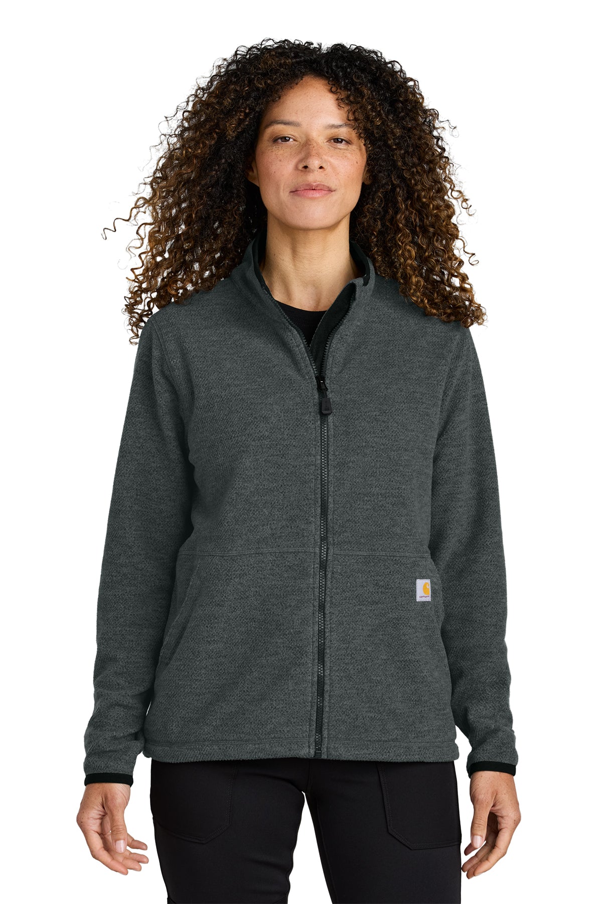 Carhartt Women's Textured Full-Zip Fleece Jacket in Carbon Heather - custom logo apparel by Buckeye Branding Co.