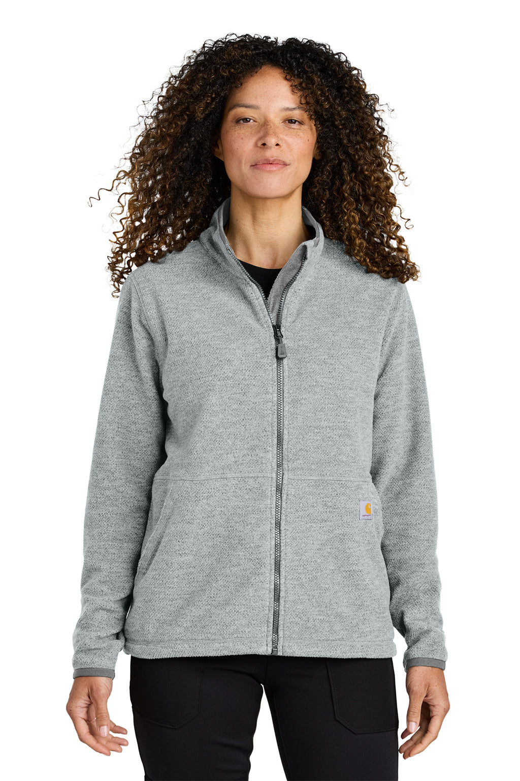 Carhartt Women's Textured Full-Zip Fleece Jacket in Heather Grey - custom logo apparel by Buckeye Branding Co.