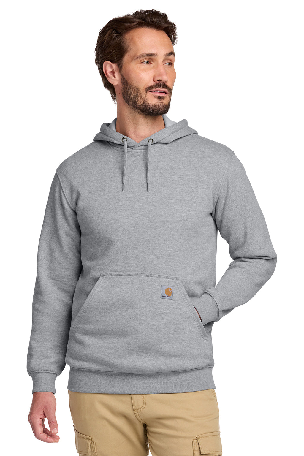 Carhartt Midweight Hooded Sweatshirt in Heather Grey - custom logo apparel by Buckeye Branding Co.