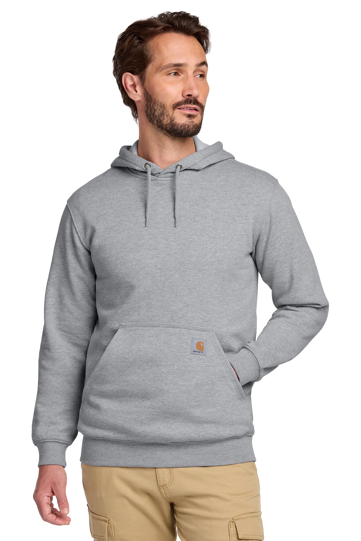 Carhartt Midweight Hooded Sweatshirt in Heather Grey - custom logo apparel by Buckeye Branding Co.