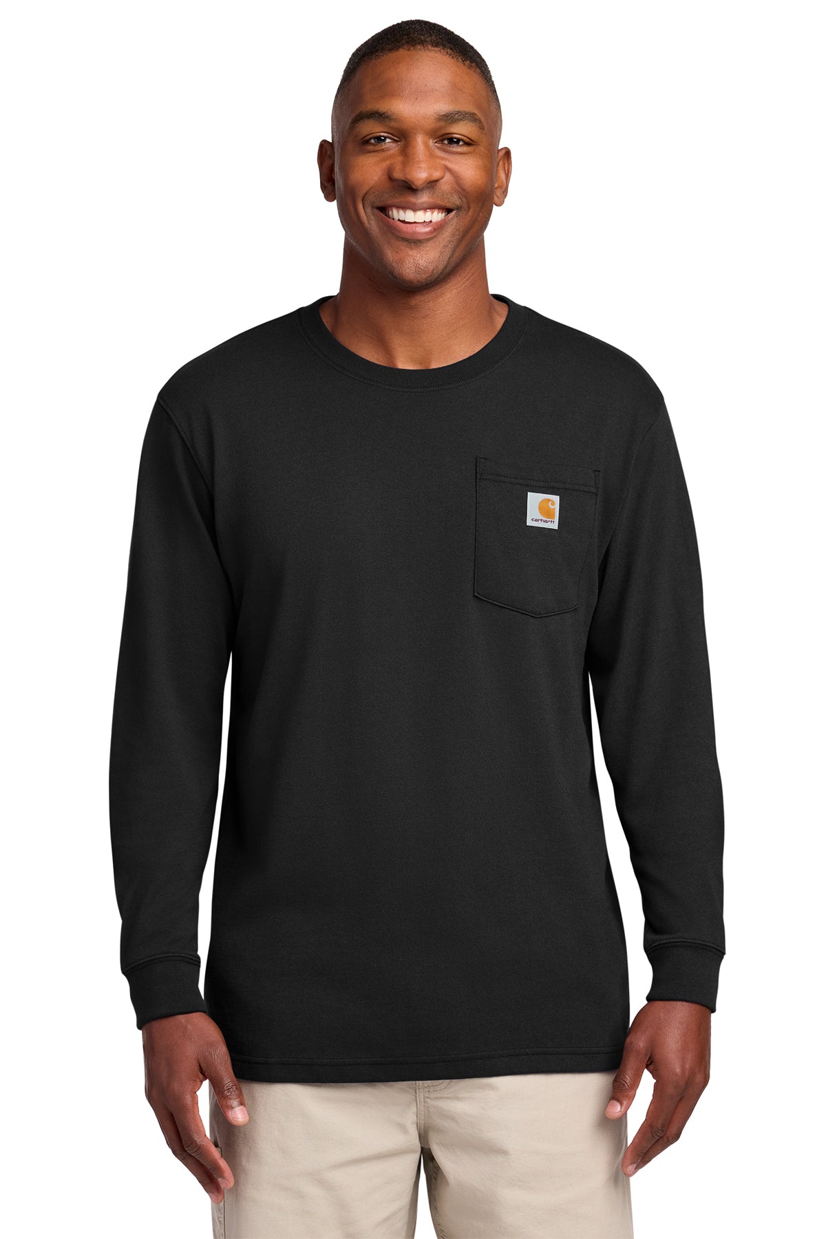 Carhartt Workwear Pocket Long Sleeve Tee in Black - custom logo apparel by Buckeye Branding Co.
