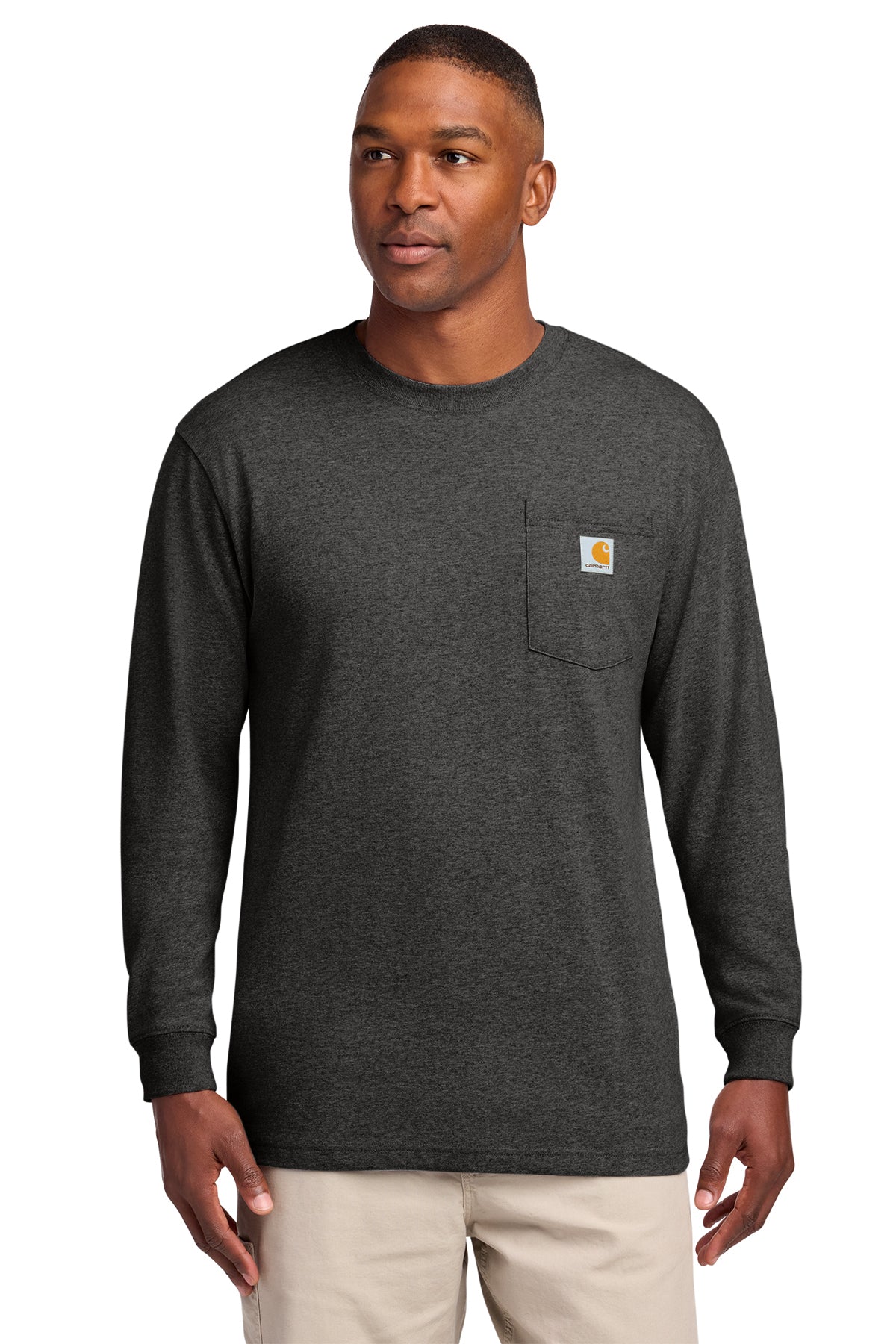 Carhartt Workwear Pocket Long Sleeve Tee in Carbon Heather - custom logo apparel by Buckeye Branding Co.