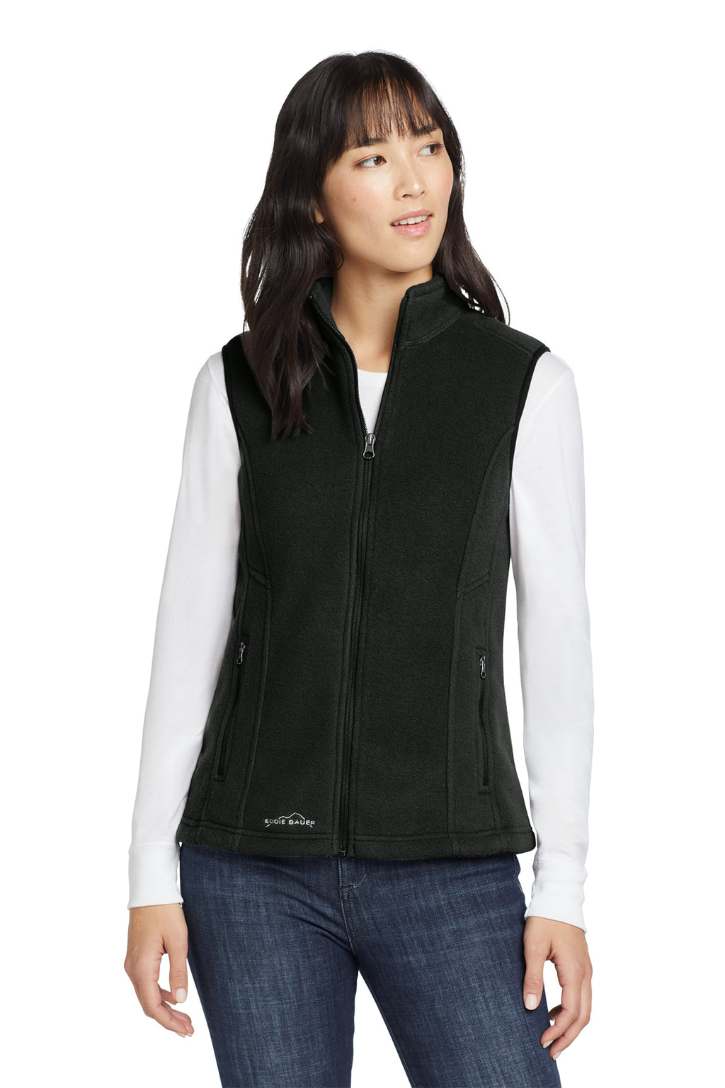 Eddie Bauer Women's Fleece Vest in Black - custom logo apparel by Buckeye Branding Co.