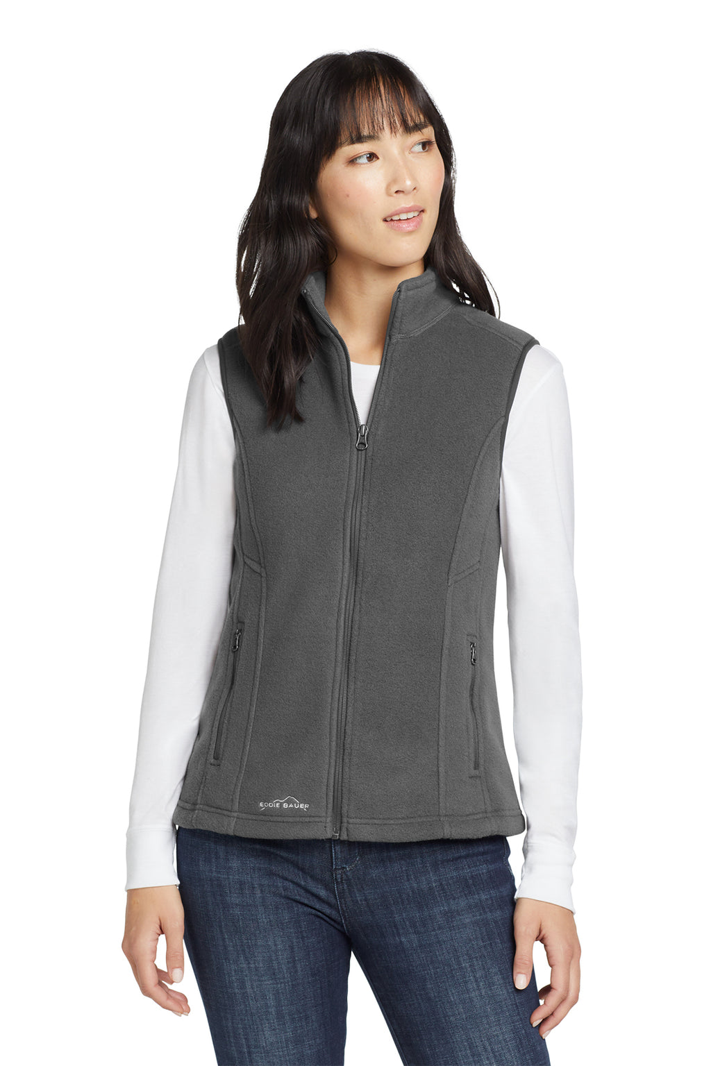 Eddie Bauer Women's Fleece Vest in Grey Steel - custom logo apparel by Buckeye Branding Co.