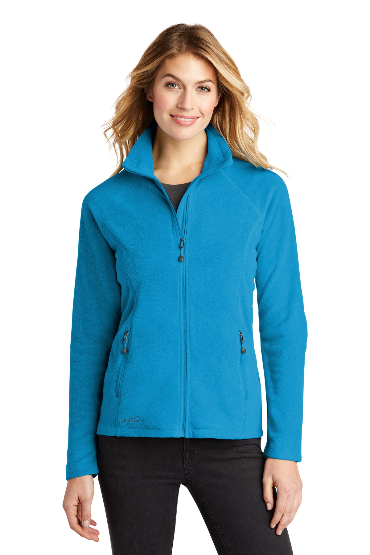 Eddie Bauer Women's Full-Zip Microfleece Jacket in Peak Blue - custom logo apparel by Buckeye Branding Co.