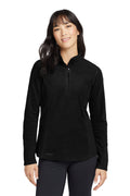 Eddie Bauer Women's 1/2-Zip Microfleece Jacket in Black - custom logo apparel by Buckeye Branding Co.