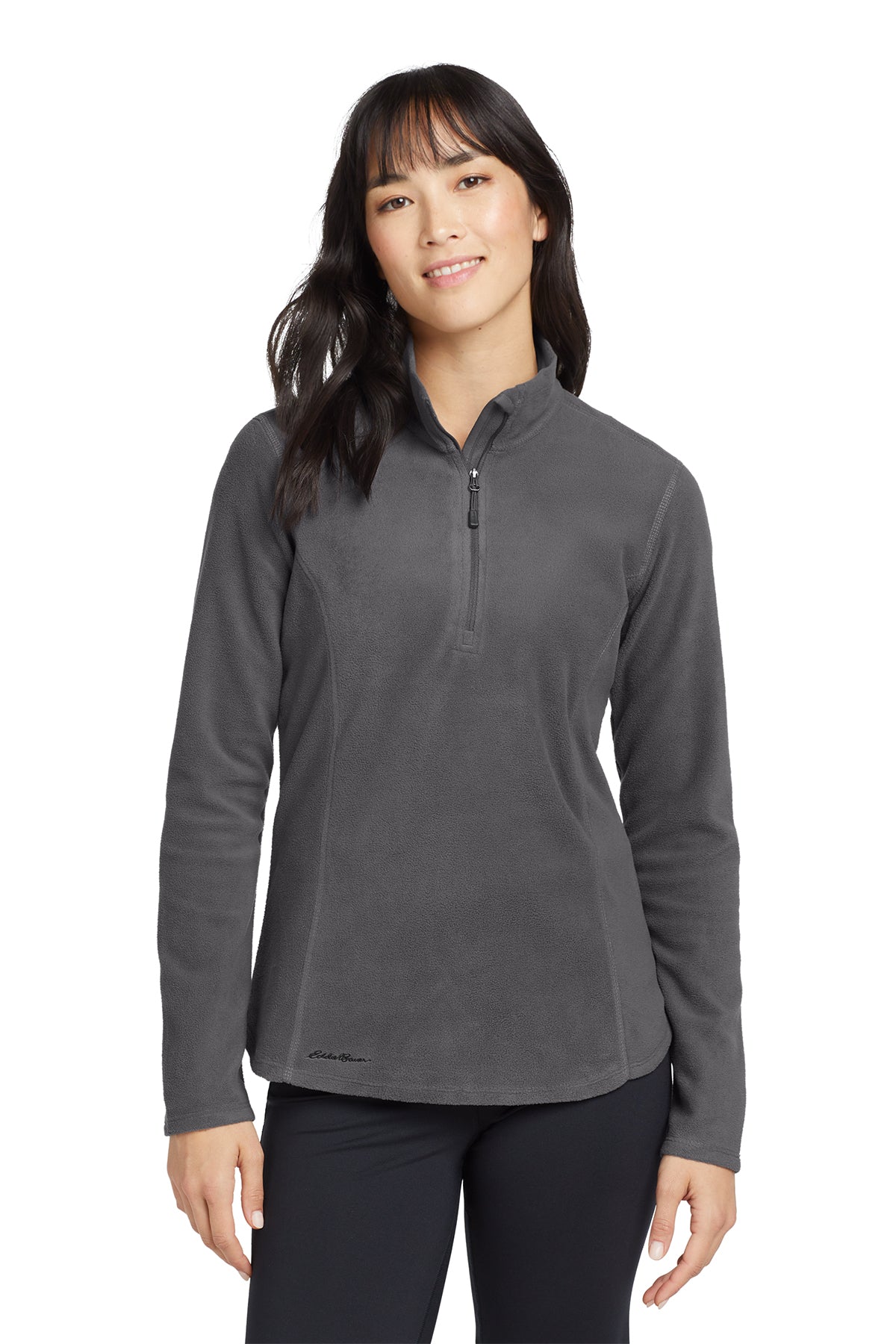 Eddie Bauer Women's 1/2-Zip Microfleece Jacket in Grey Steel - custom logo apparel by Buckeye Branding Co.