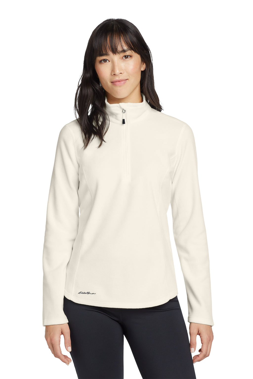 Eddie Bauer Women's 1/2-Zip Microfleece Jacket in Ivory - custom logo apparel by Buckeye Branding Co.