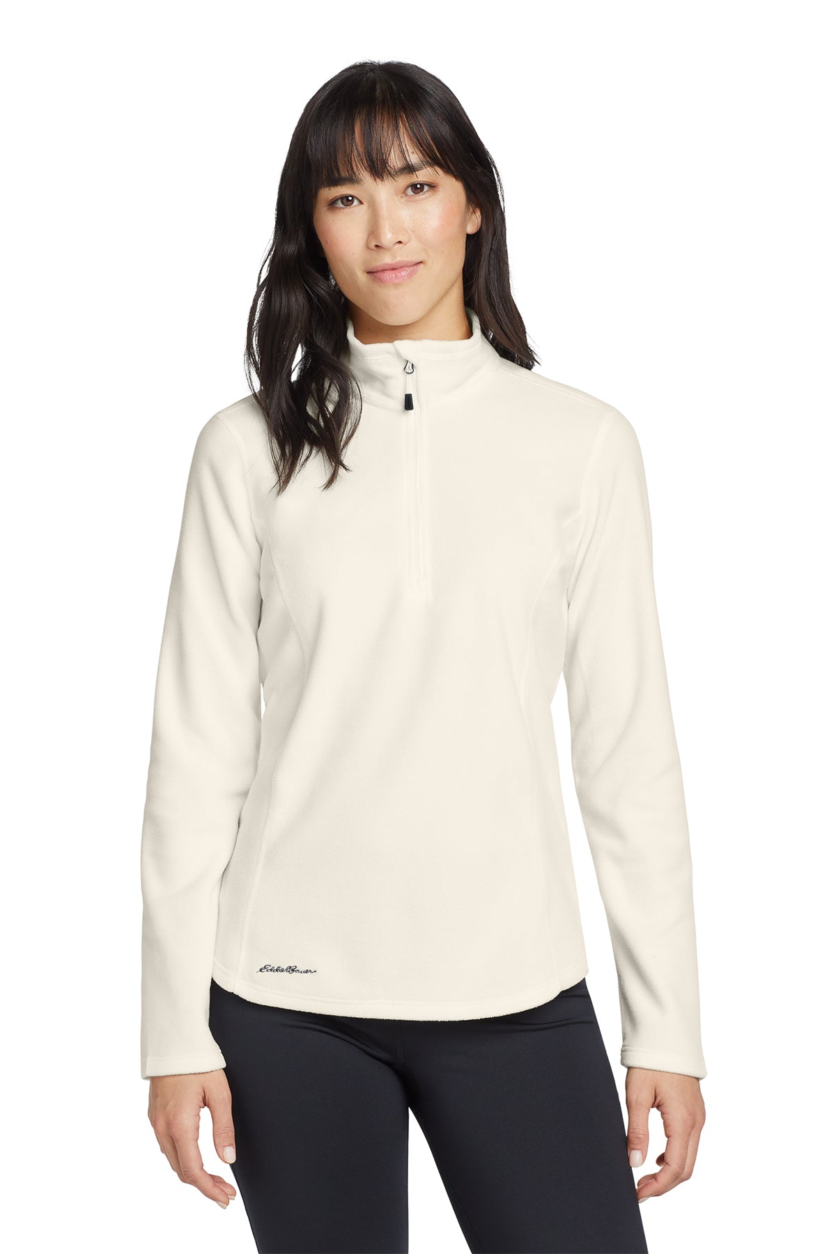Eddie Bauer Women's 1/2-Zip Microfleece Jacket in Ivory - custom logo apparel by Buckeye Branding Co.