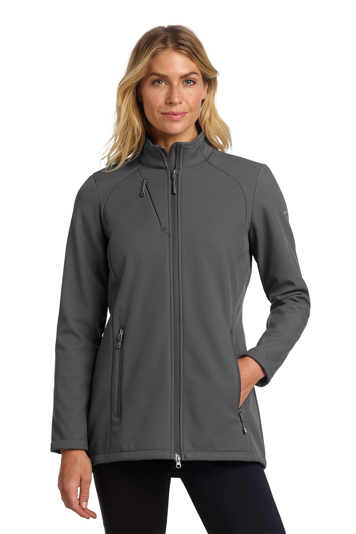 Eddie Bauer Women's Stretch Soft Shell Jacket in Iron Gate - custom logo apparel by Buckeye Branding Co.
