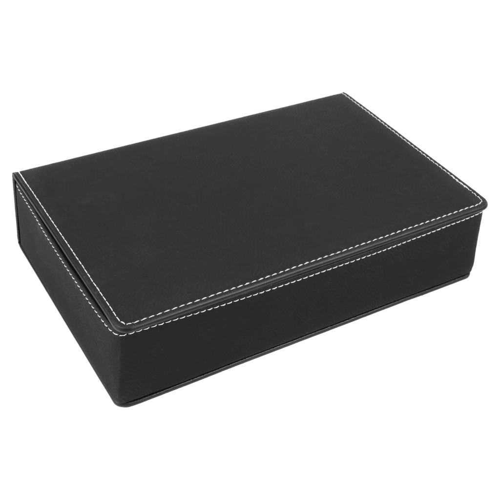 Engraved Leatherette Flask Gift Set, blank before personalization