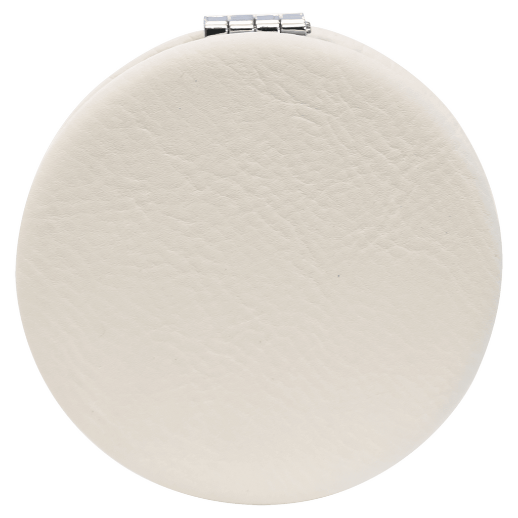 Engraved Leatherette Compact Mirror, blank before personalization