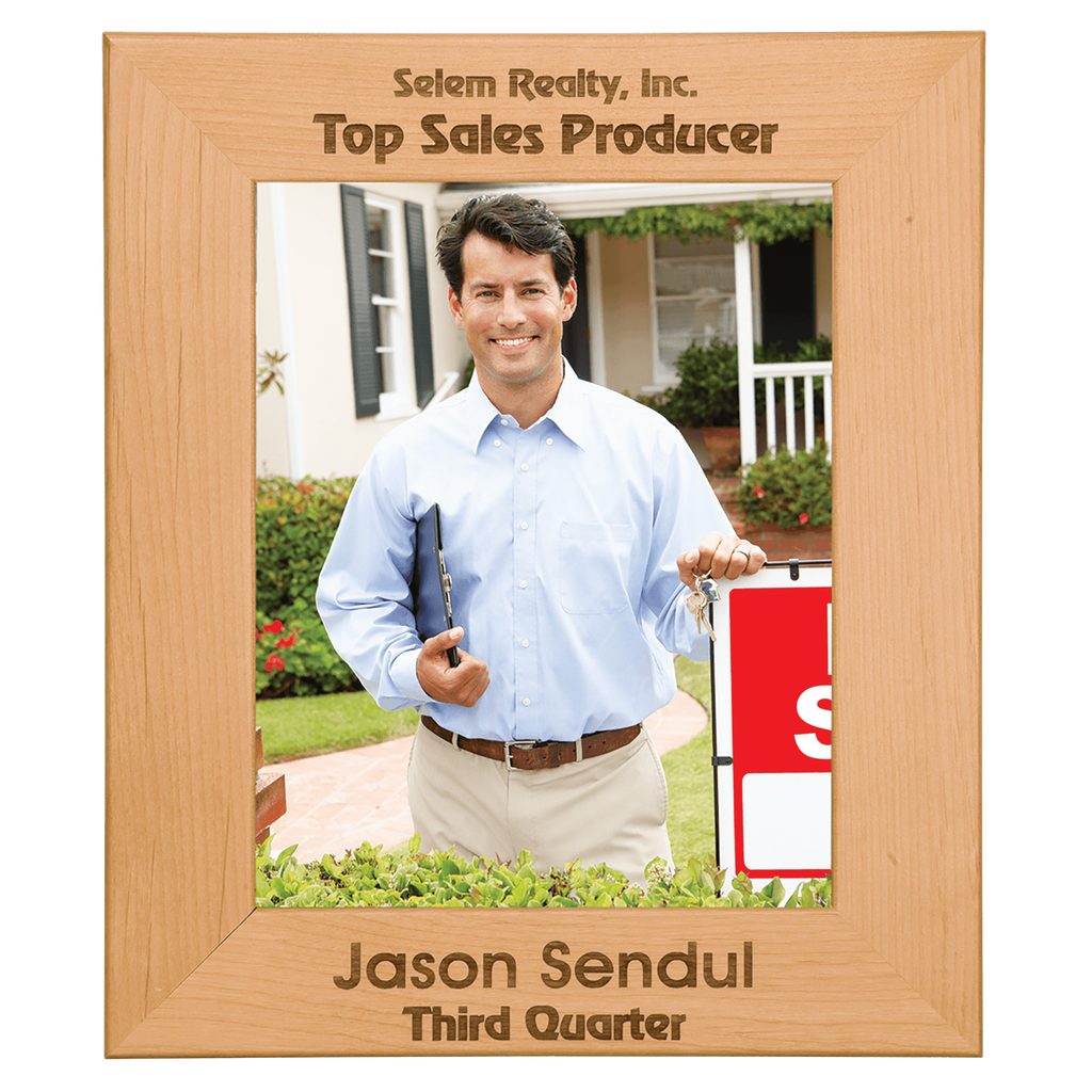Genuine Red Alder Picture Frame 5"x7" - custom engraved frame by The Buckeye Branding Company