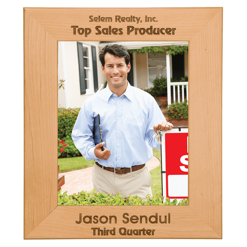 Genuine Red Alder Picture Frame 5"x7" - custom engraved frame by The Buckeye Branding Company