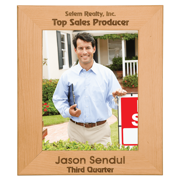 Genuine Red Alder Picture Frame 5"x7" - custom engraved frame by The Buckeye Branding Company