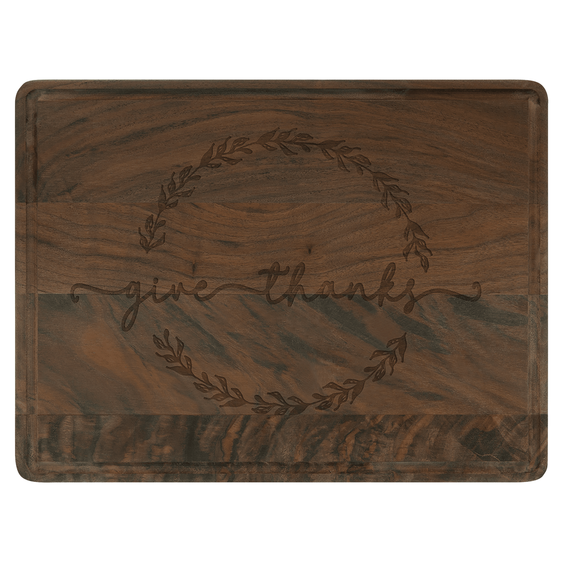 11 1/2" x 8 3/4" Walnut Cutting Board with Drip Ring