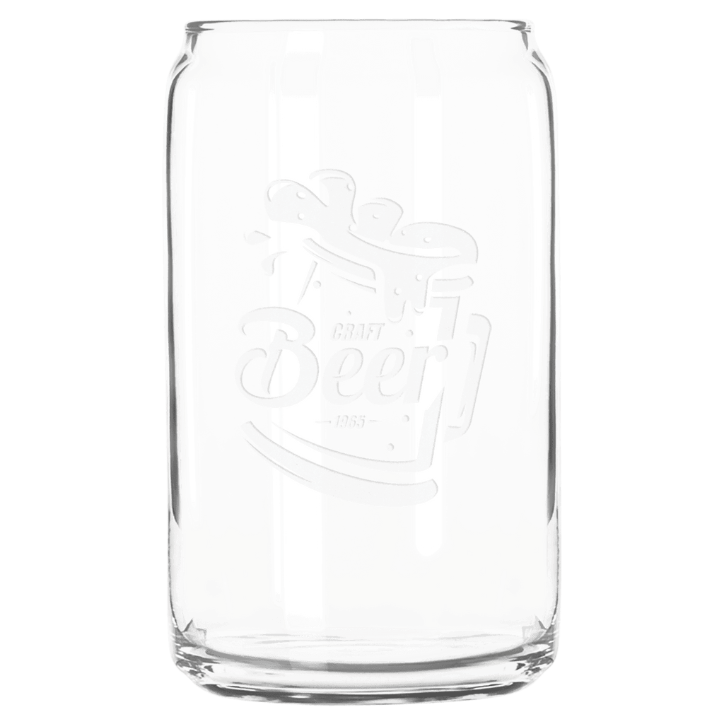 16 oz. Beer Can Glass - custom engraved glassware by The Buckeye Branding Company