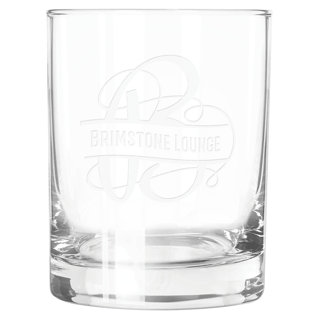 13.5 oz. Heavy Base Finedge Double Old Fashioned Glass - custom engraved glassware by The Buckeye Branding Company