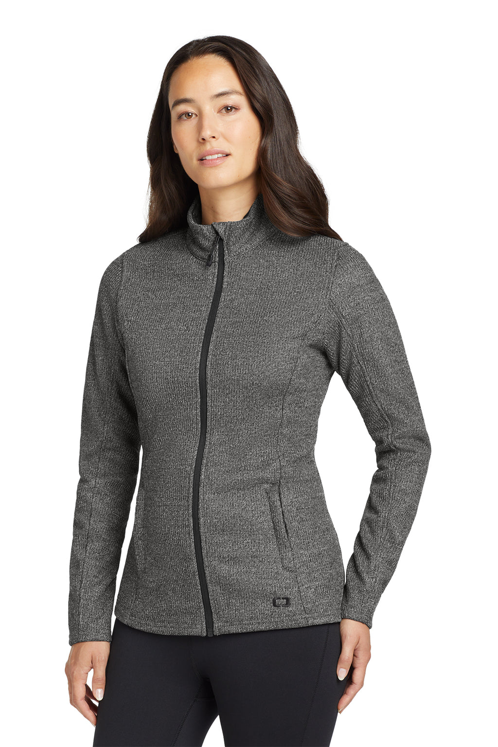 OGIO Women's Grit Fleece Jacket in Diesel Grey Heather - custom logo apparel by Buckeye Branding Co.