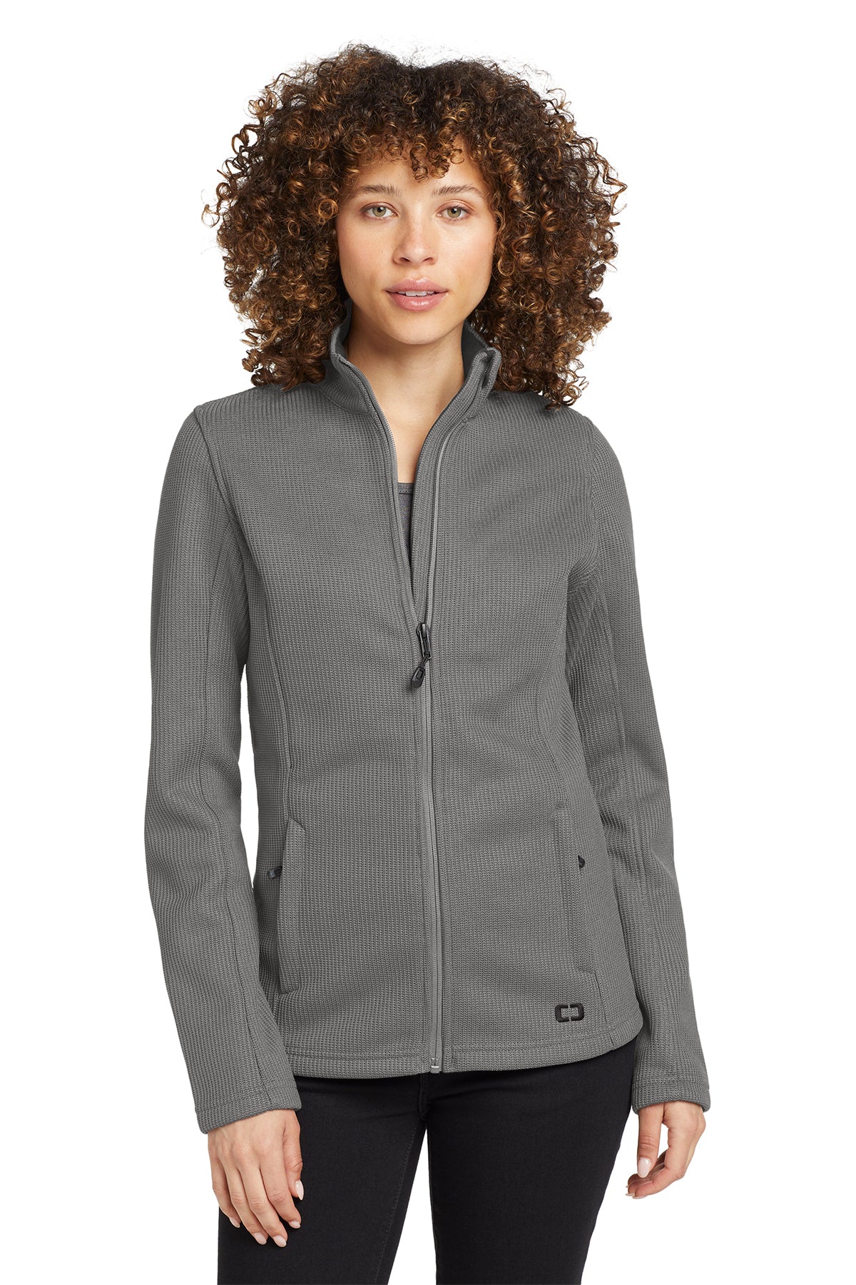 OGIO Women's Grit Fleece Jacket in Gear Grey - custom logo apparel by Buckeye Branding Co.