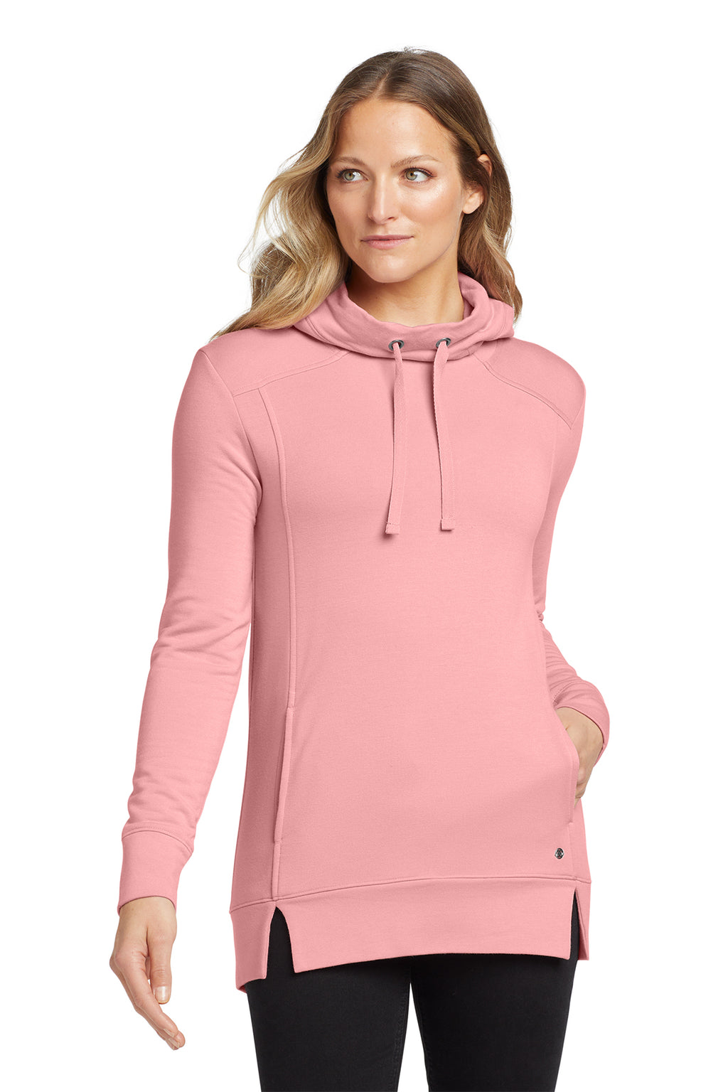 OGIO Women's Luuma Pullover Fleece Hoodie in Swift Pink - custom logo apparel by Buckeye Branding Co.