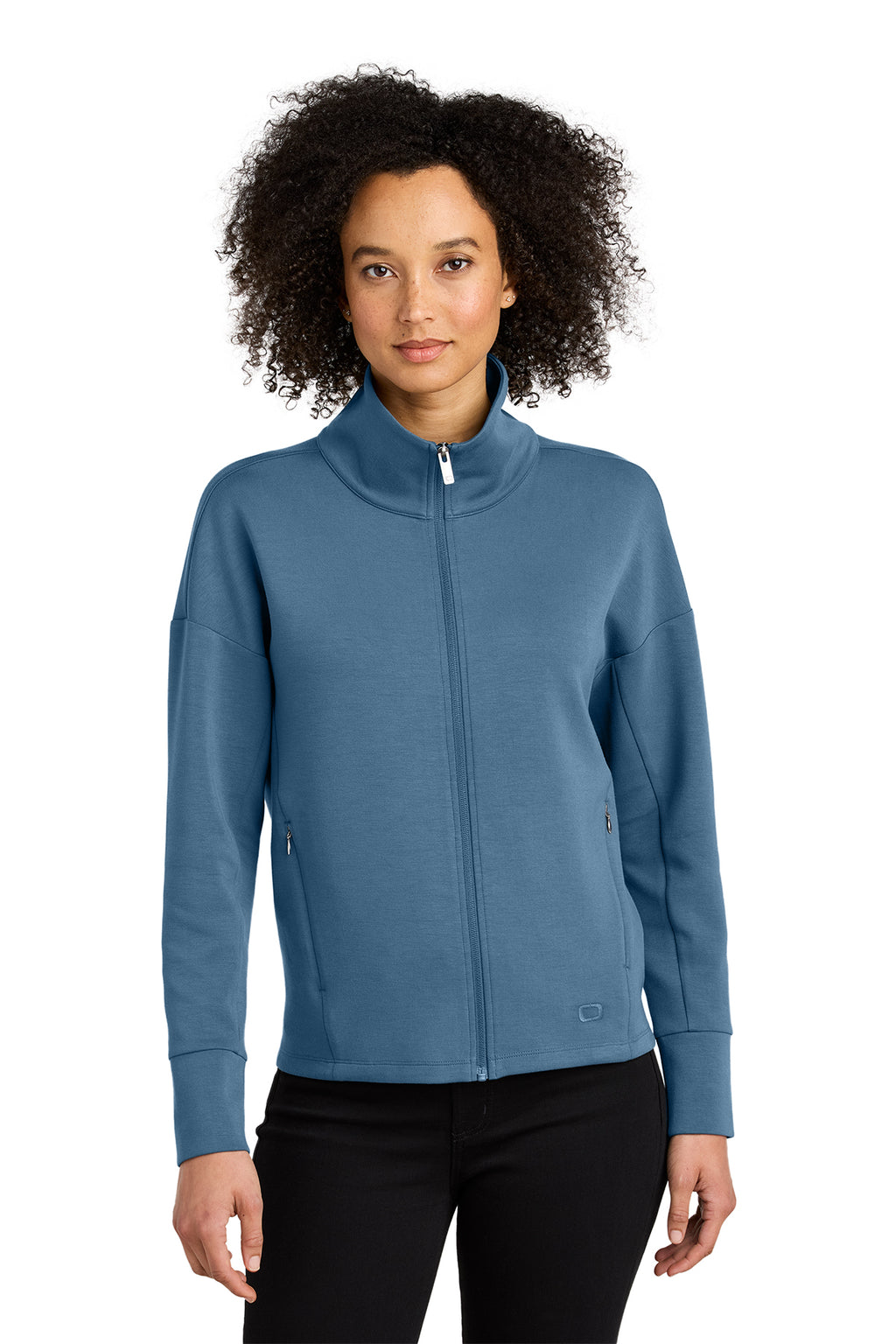 OGIO Women's Transcend Full-Zip in Blue Mist - custom logo apparel by Buckeye Branding Co.
