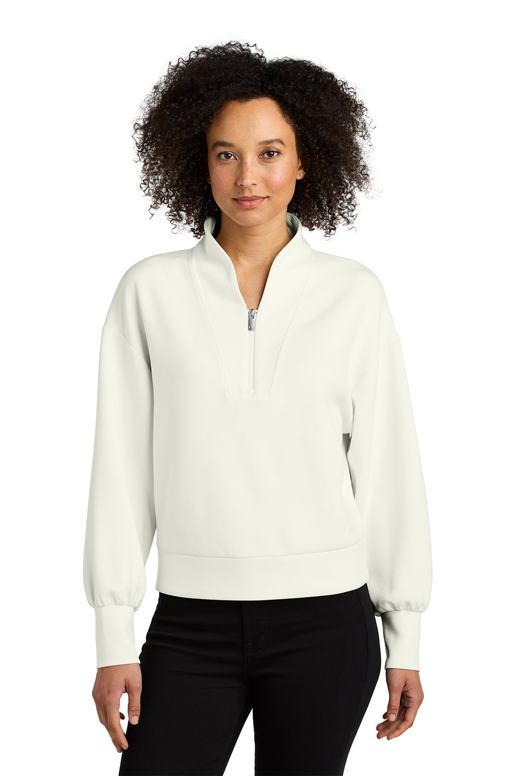 OGIO Women's Transcend 1/4-Zip in Opal White - custom logo apparel by Buckeye Branding Co.