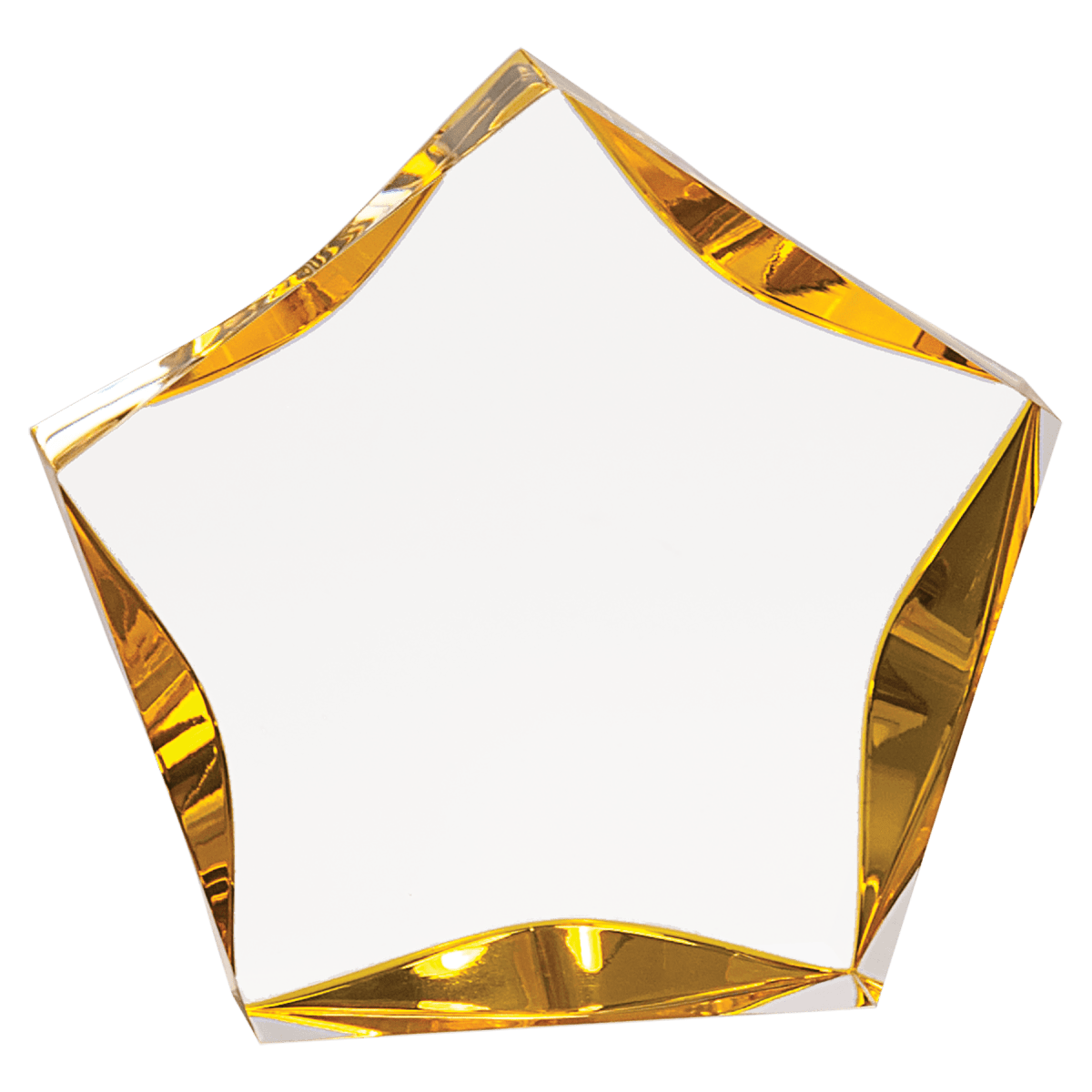 5" Clear and Gold Luminary Star Acrylic Award, product photo
