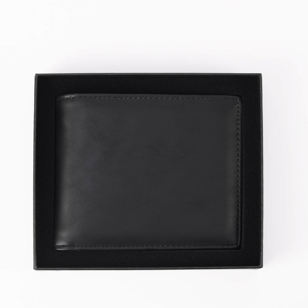 Engraved Leatherette Bifold Wallet, blank before personalization