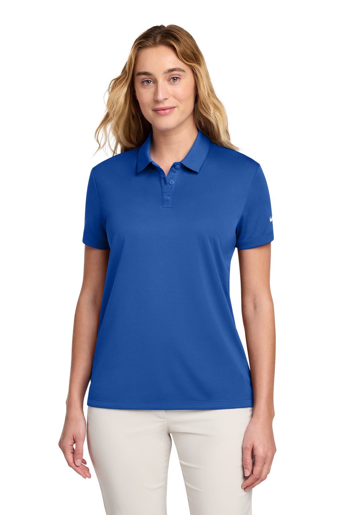 Nike Women's Dry Essential Solid Polo in Game Royal - custom logo apparel by Buckeye Branding Co.