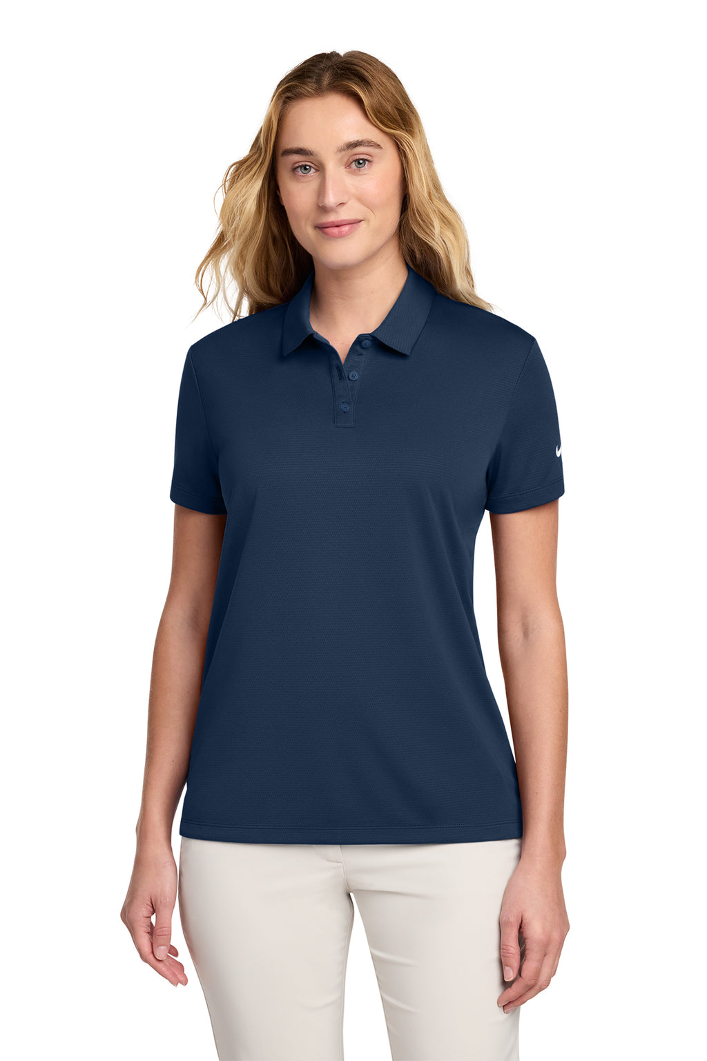 Nike Women's Dry Essential Solid Polo in Midnight Navy - custom logo apparel by Buckeye Branding Co.