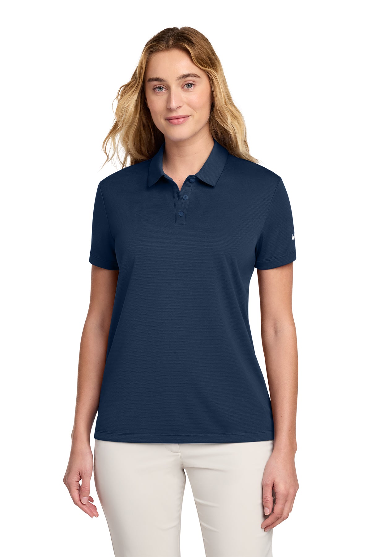 Nike Women's Dry Essential Solid Polo in Midnight Navy - custom logo apparel by Buckeye Branding Co.