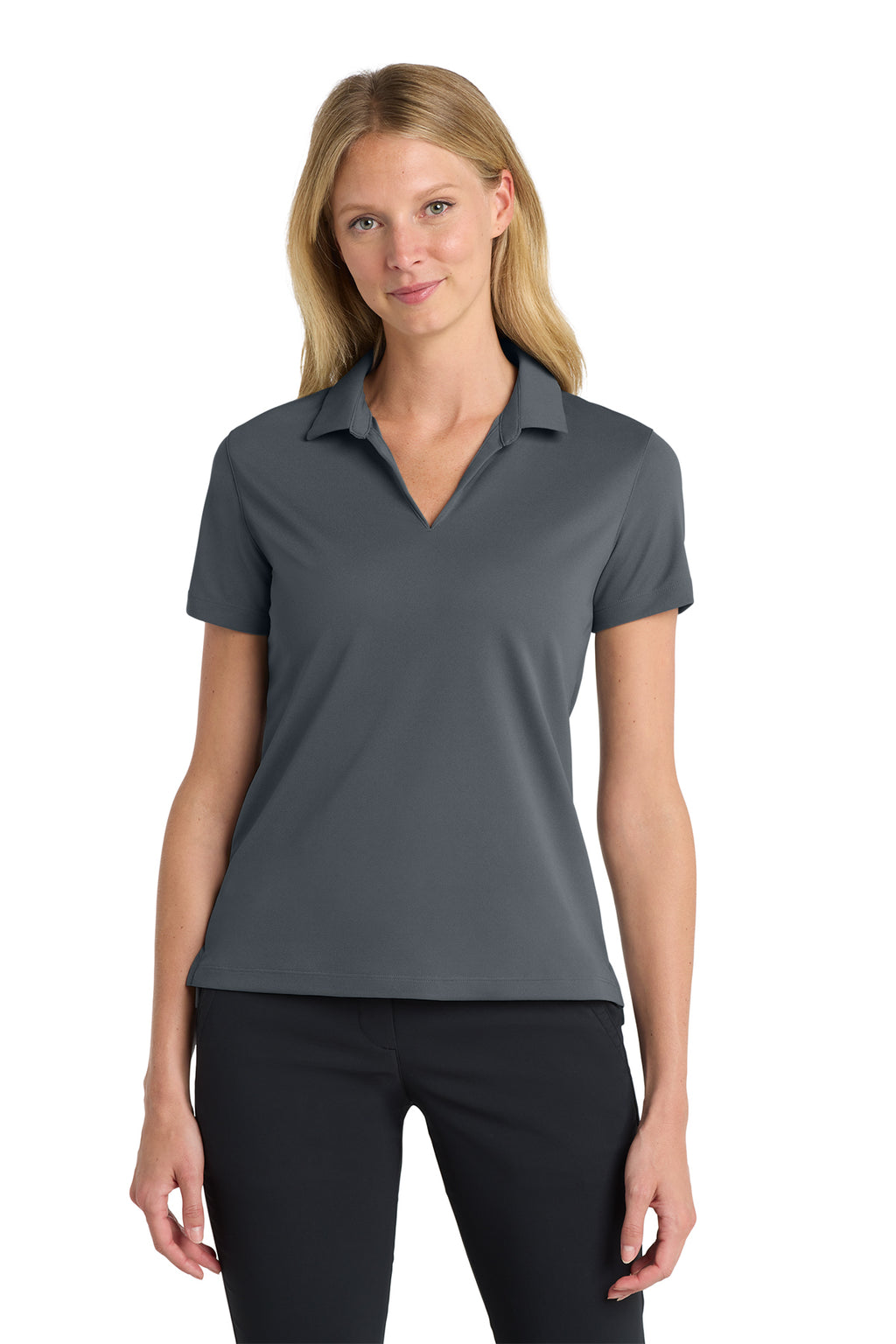 Nike Women's Dri-FIT Micro Pique 2.0 Polo in Anthracite - custom logo apparel by Buckeye Branding Co.
