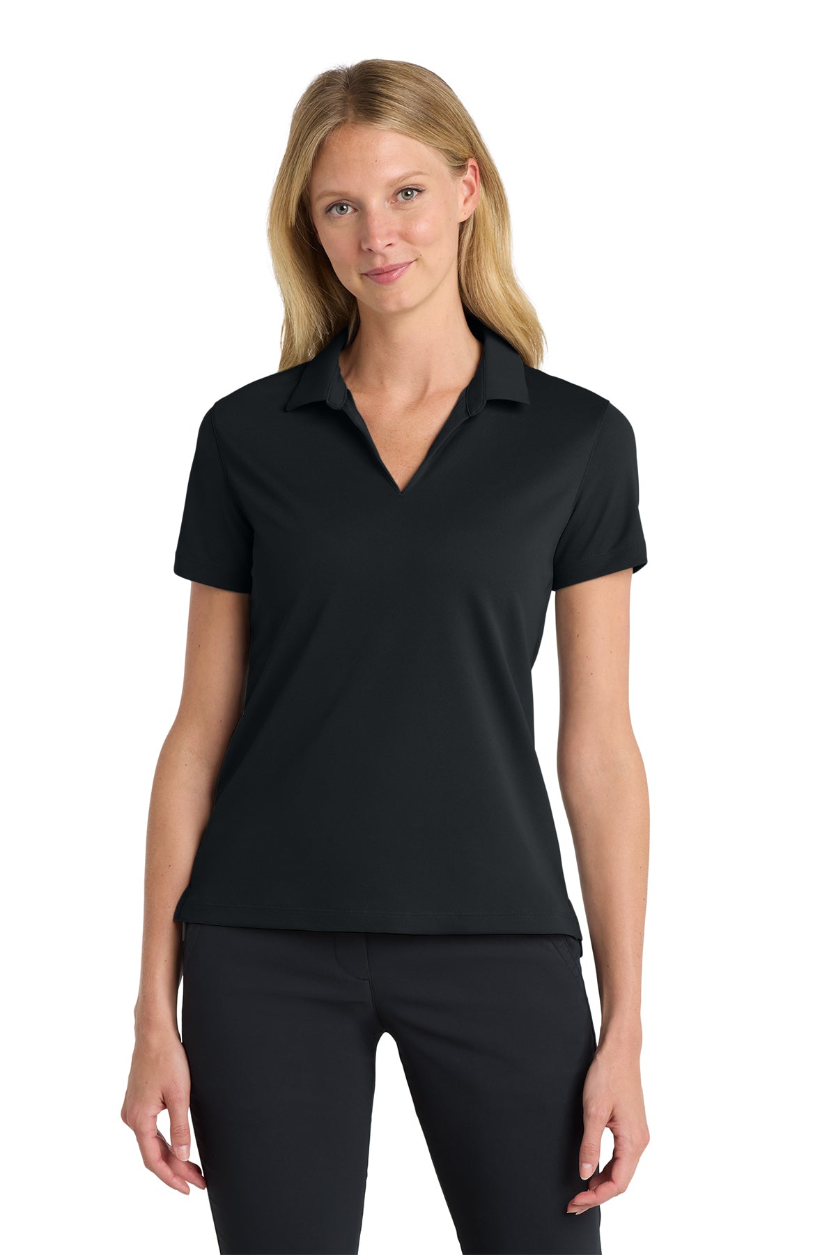 Nike Women's Dri-FIT Micro Pique 2.0 Polo in Black - custom logo apparel by Buckeye Branding Co.