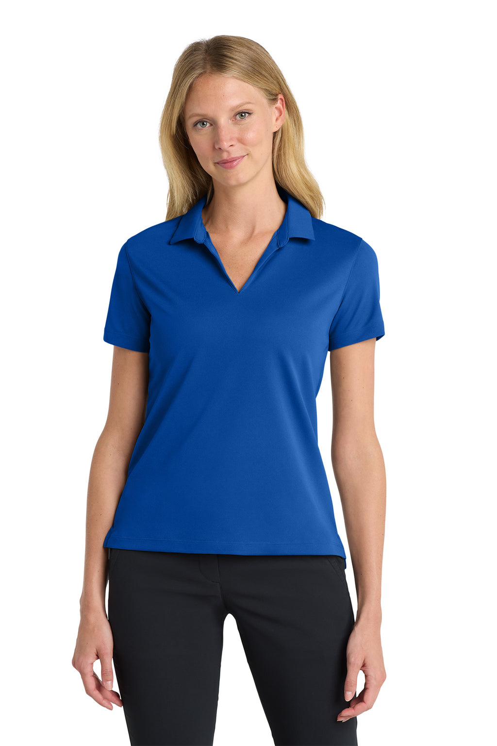 Nike Women's Dri-FIT Micro Pique 2.0 Polo in Game Royal - custom logo apparel by Buckeye Branding Co.