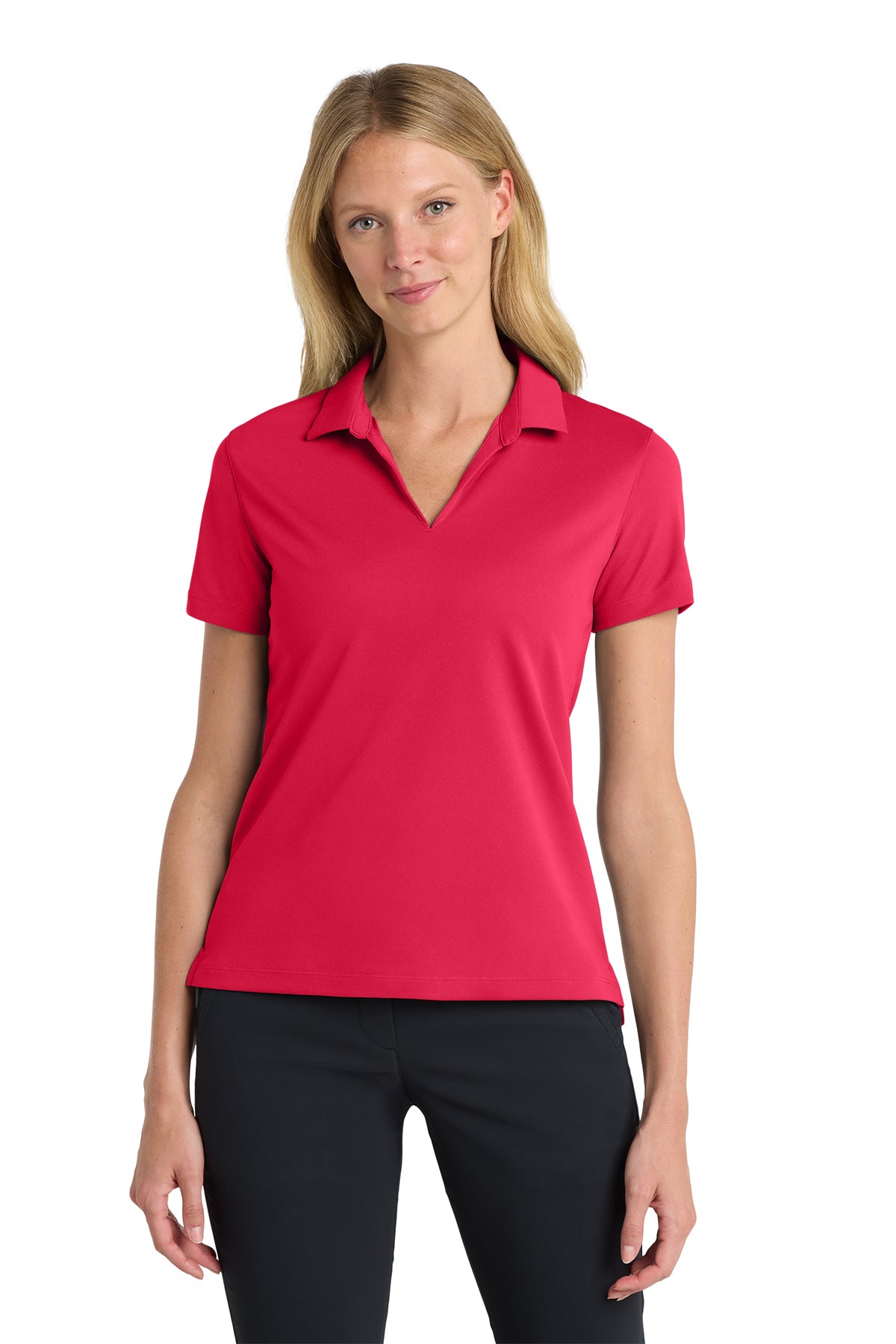 Nike Women's Dri-FIT Micro Pique 2.0 Polo in University Red - custom logo apparel by Buckeye Branding Co.