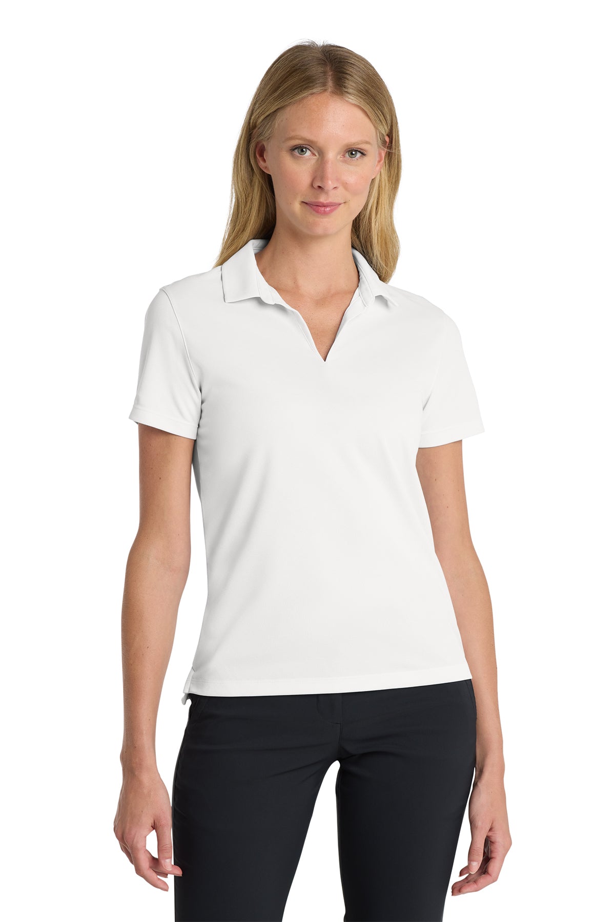 Nike Women's Dri-FIT Micro Pique 2.0 Polo in White - custom logo apparel by Buckeye Branding Co.