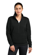 Nike Women's Club Fleece Sleeve Swoosh 1/2-Zip in Black - custom logo apparel by Buckeye Branding Co.