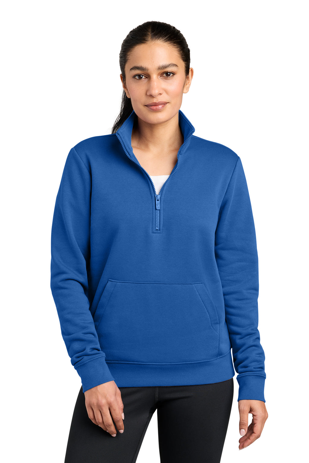 Nike Women's Club Fleece Sleeve Swoosh 1/2-Zip in Game Royal - custom logo apparel by Buckeye Branding Co.