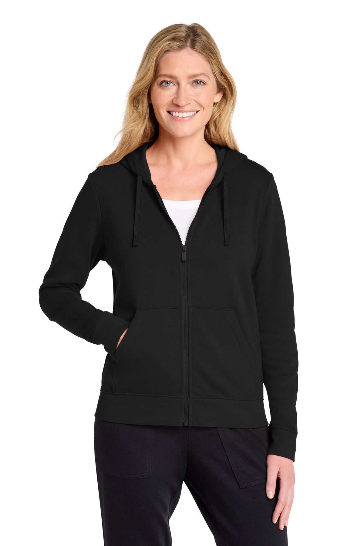 Nike Women's Club Fleece Sleeve Swoosh Full-Zip Hoodie in Black - custom logo apparel by Buckeye Branding Co.