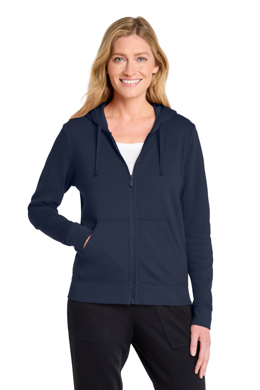 Nike Women's Club Fleece Sleeve Swoosh Full-Zip Hoodie in Midnight Navy - custom logo apparel by Buckeye Branding Co.