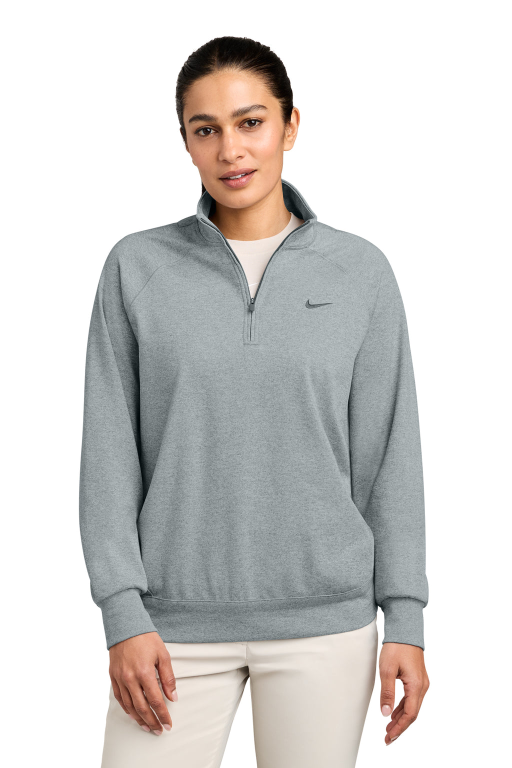 Nike Women's Dri-FIT Primary 1/4-Zip in Cool Grey Heather - custom logo apparel by Buckeye Branding Co.