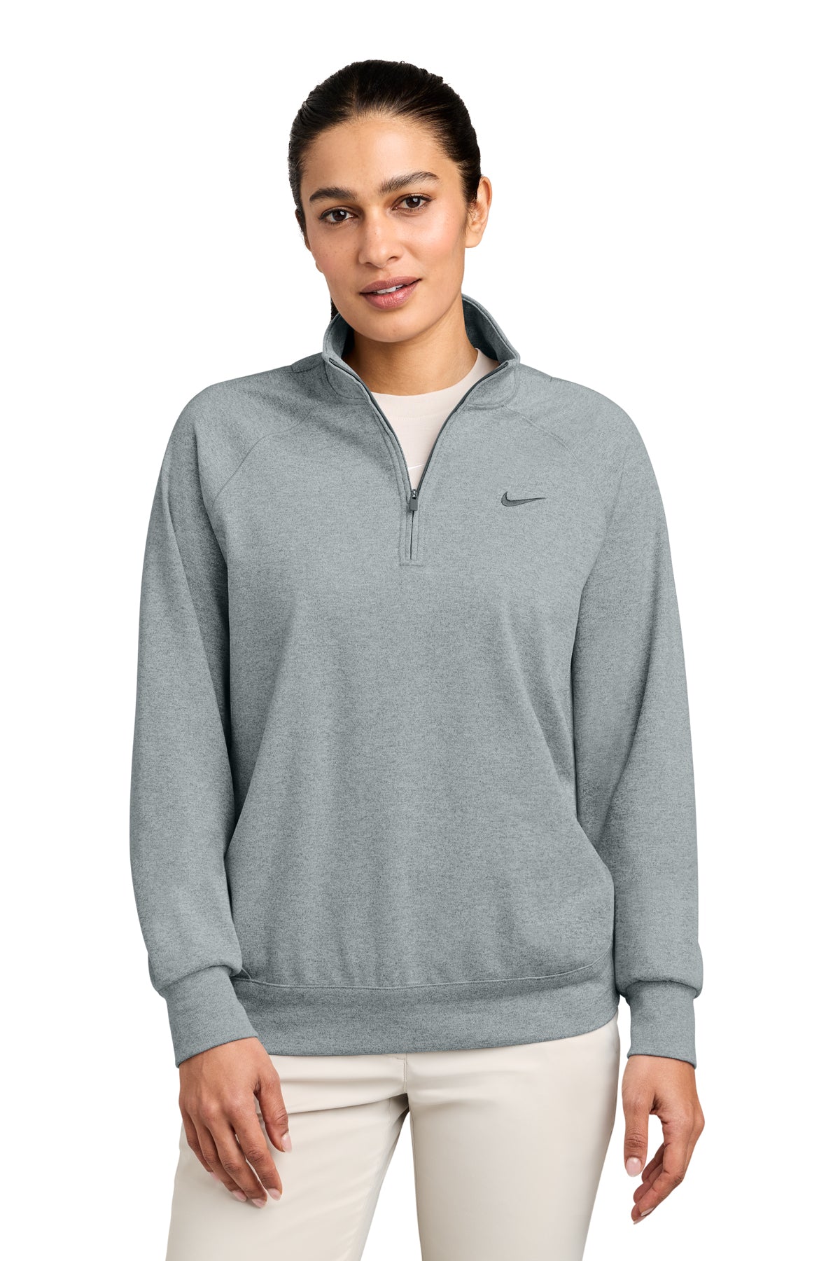 Nike Women's Dri-FIT Primary 1/4-Zip in Cool Grey Heather - custom logo apparel by Buckeye Branding Co.