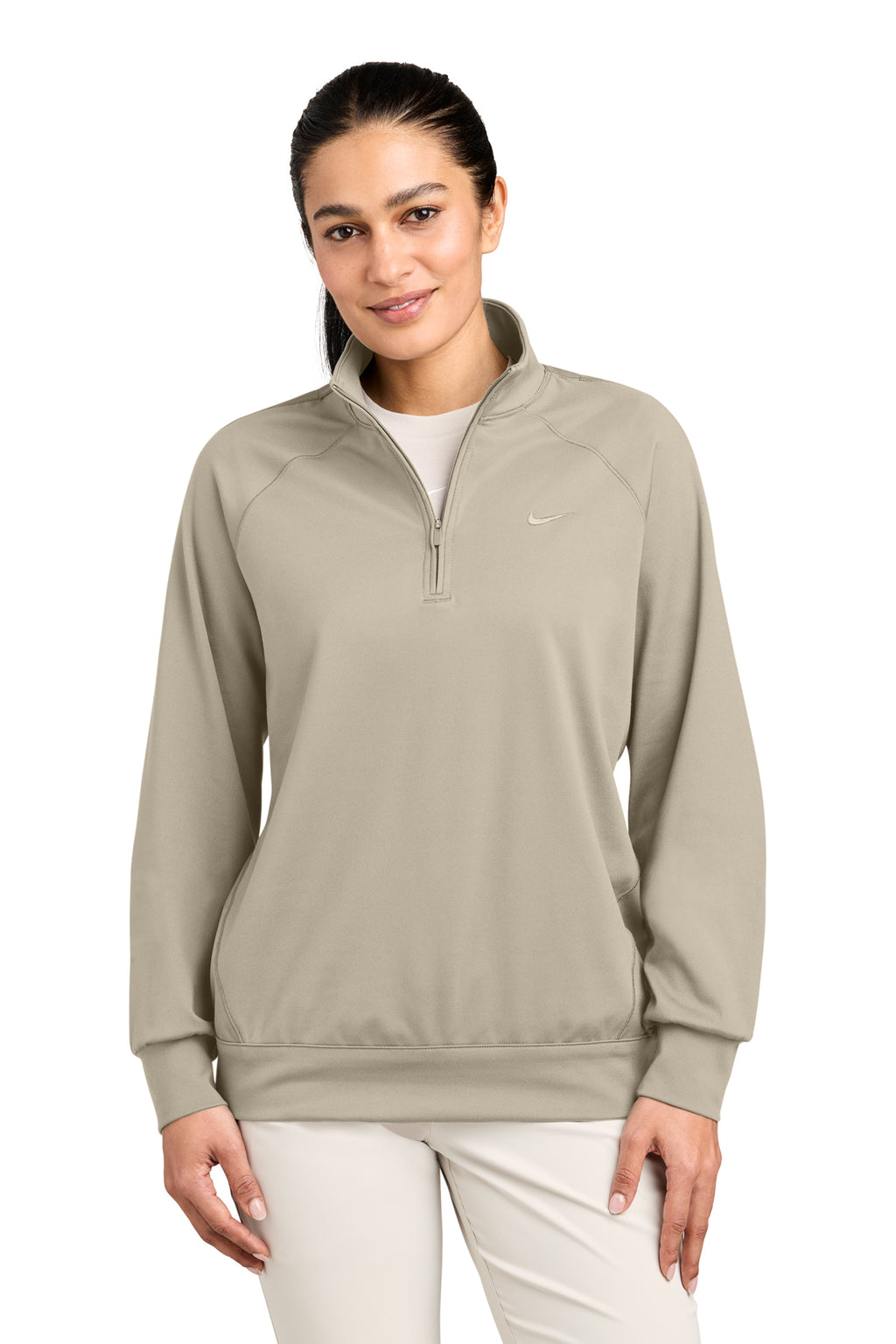 Nike Women's Dri-FIT Primary 1/4-Zip in Desert Khaki - custom logo apparel by Buckeye Branding Co.