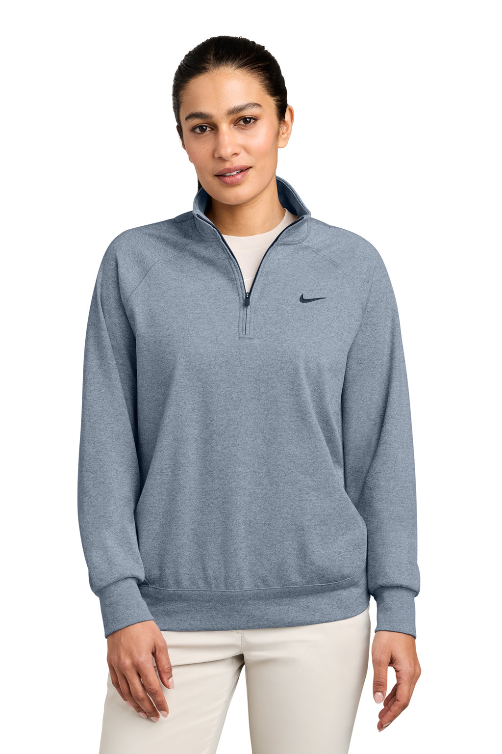 Nike Women's Dri-FIT Primary 1/4-Zip in Navy Heather - custom logo apparel by Buckeye Branding Co.