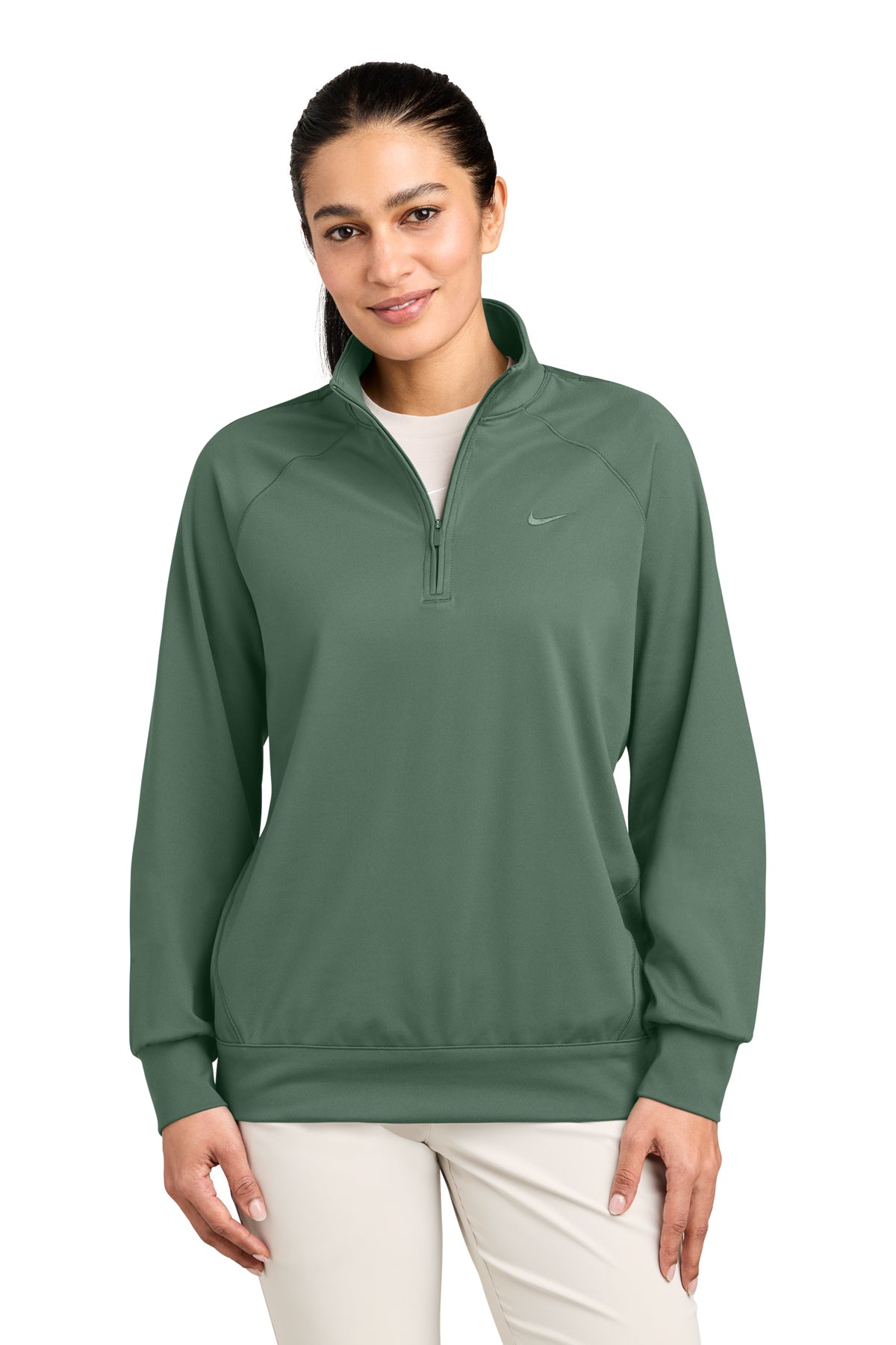Nike Women's Dri-FIT Primary 1/4-Zip in Vintage Green - custom logo apparel by Buckeye Branding Co.