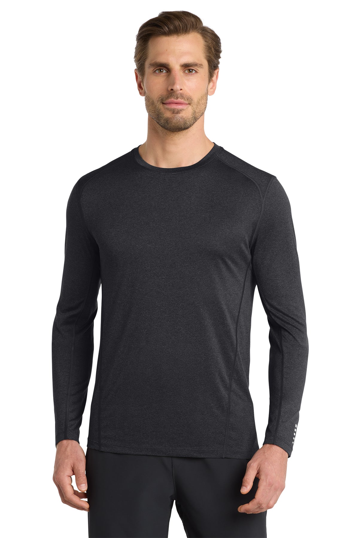 OGIO Endurance Long Sleeve Pulse Crew in Blacktop - custom logo apparel by Buckeye Branding Co.
